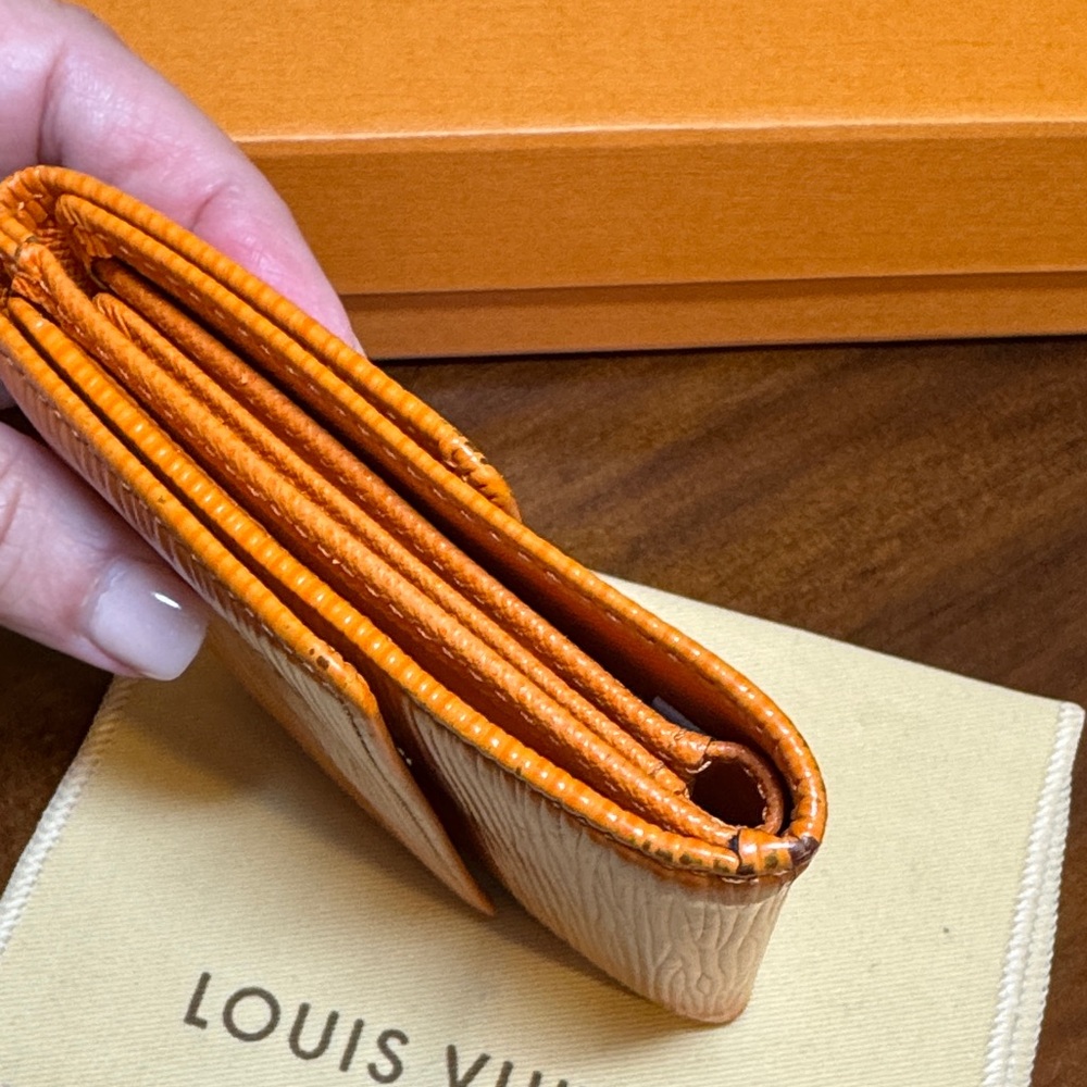 Louis Vuitton Orange Epi Leather Wallet/Clutch W/COA and Dust Bag - Picture 5 of 16